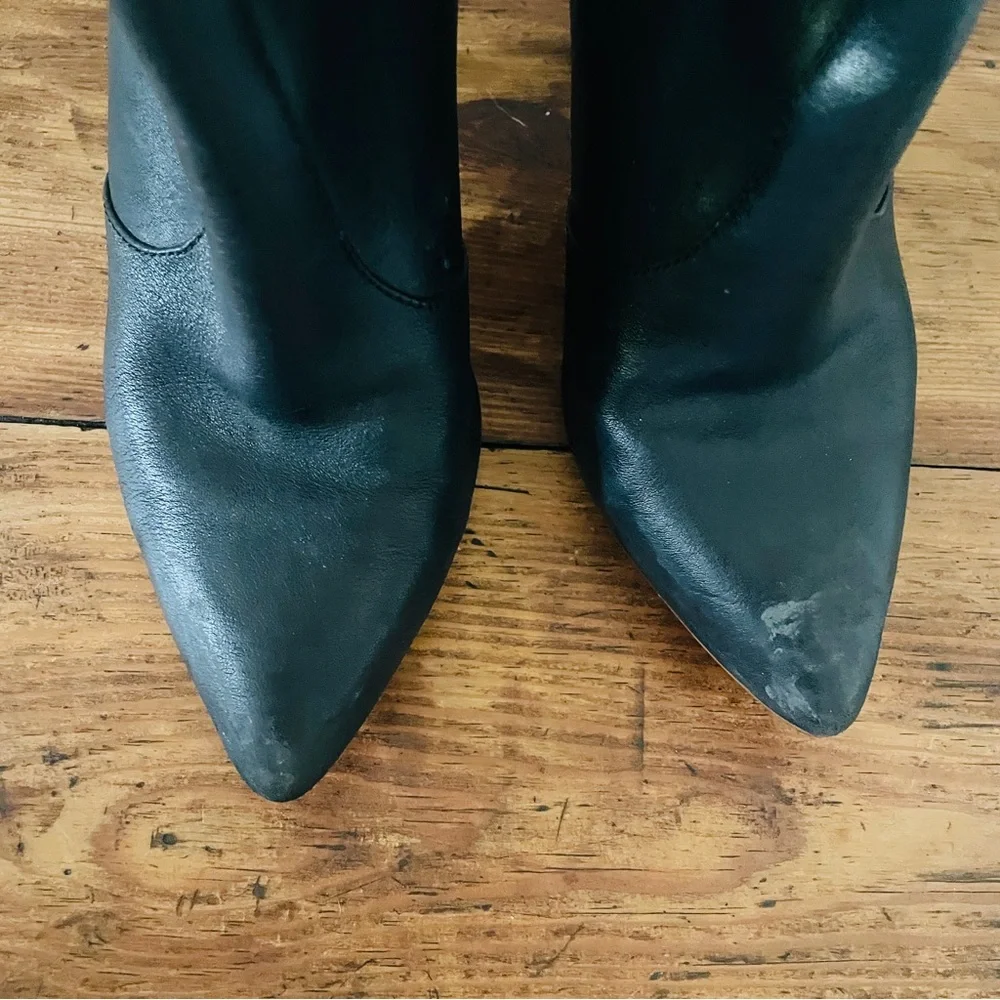 Madewell Jules Black Leather High Heel Booties
